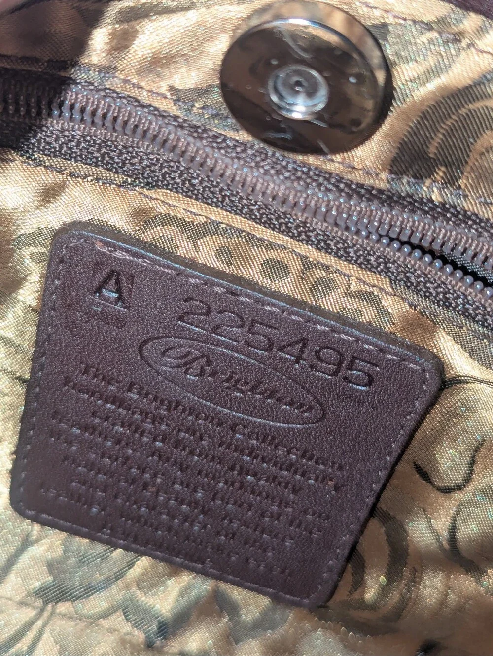 Brighton Brown Croc-Embossed Satchel with Heart Charm Y2K